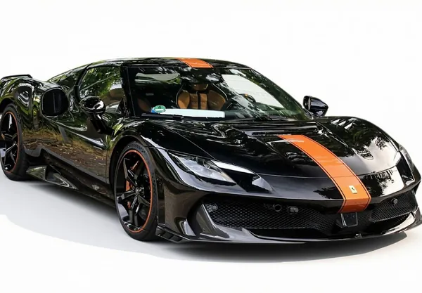 ماکت Ferrari 296 Speciale رنگ Nero DS با نوار Ambra (BBRC323I) BBR