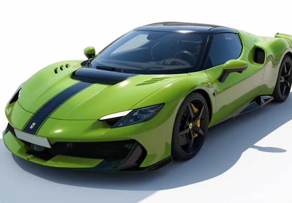 ماکت Ferrari 296 Speciale رنگ Verde Germoglio با نوارهای مشکی (BBRC323N) BBR