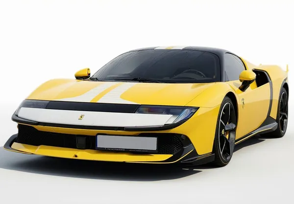 ماکت Ferrari 849 Testarossa Assetto Fiorano رنگ Giallo Modena با طرح رنگ Bianco Cervino (BBRC329H) BBR