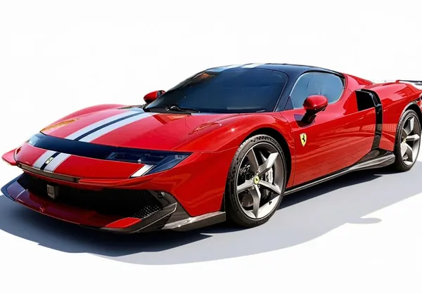 ماکت Ferrari 849 Testarossa Assetto Fiorano رنگ Rosso Corsa با نوارهای Argento Nürburgring/Blu America (BBRC329M1) BBR