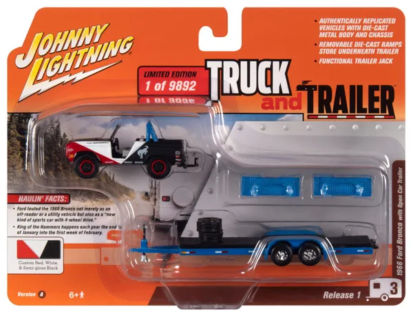 ماکت فورد برانکو ۱۹۶۶ با تریلر روباز و لاستیک (King of the Hammers)، نسخه A Johnny Lightning