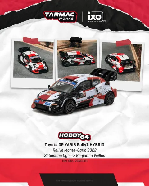 ماکت Toyota GR Yaris Rally1، رالی مونت‌کارلو ۲۰۲۲ (Ogier) Tarmac Works